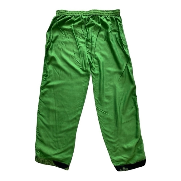 Summer Hippie Pants Meetu Magic The African Scene Green Boho Relaxed Fit Pants - Picture 3 of 5